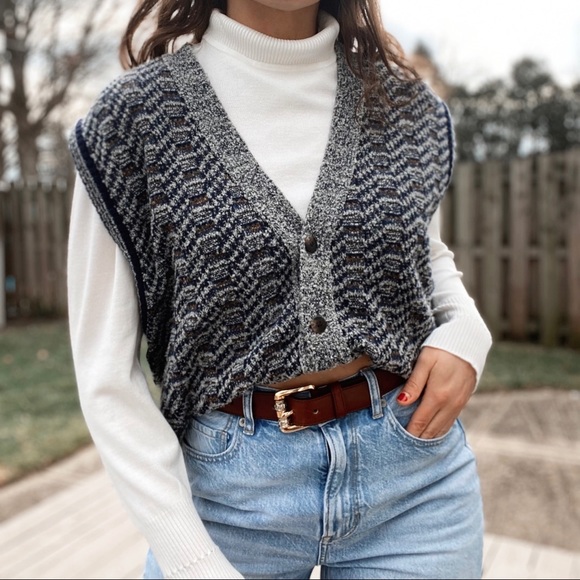 Vintage Sweaters - Vintage Grandpa Button Down Sweater Vest